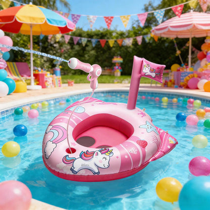 Inflatable Pool Floats For Kids With Water Gun, Unicorn Swimming Ring For Girls Ages 4-9,Summer Outdoor Water Games