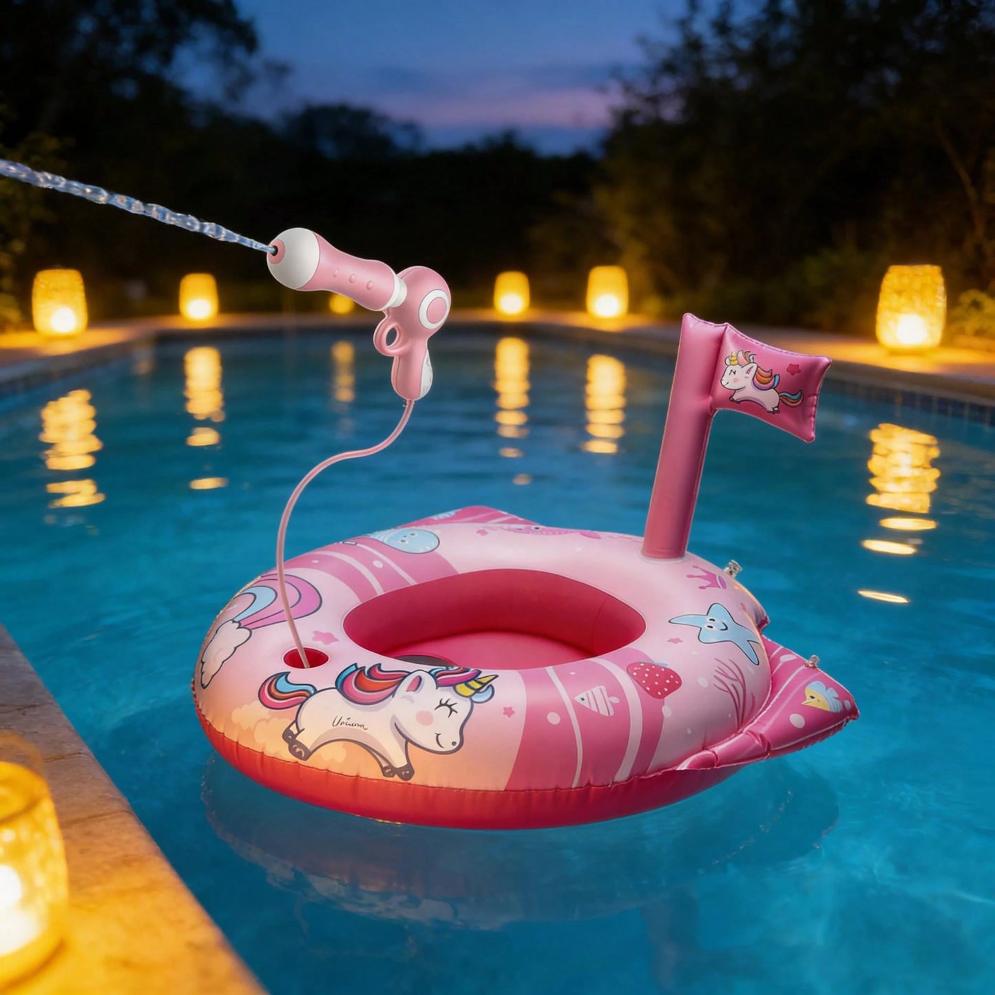 Inflatable Pool Floats For Kids With Water Gun, Unicorn Swimming Ring For Girls Ages 4-9,Summer Outdoor Water Games
