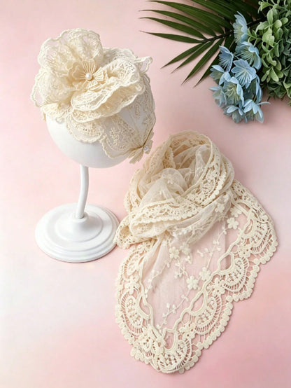 INS Style 100 Days Photo Props Newborn Photography Essential Lace Headband + Swaddle Wrap 2pcs Set Multiple Combinations Full Moon Gift