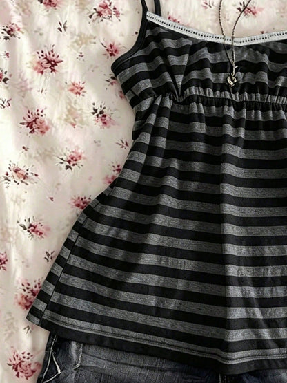 IslaSuriya Summer Casual Retro Y2K Striped Women Camisole