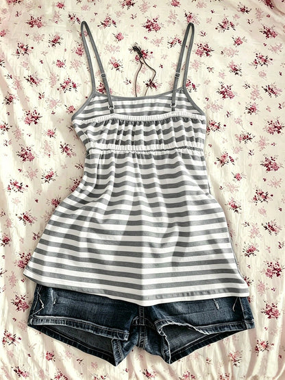 IslaSuriya Summer Casual Retro Y2K Striped Women Camisole