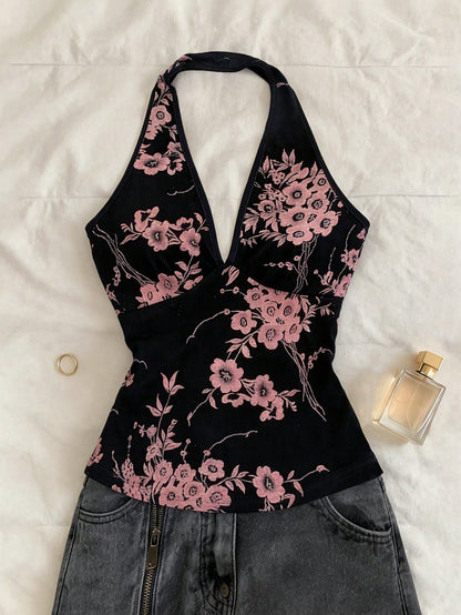 IslaSuriya Women Outfits, Women Top, Casual Tank Top, Now, Fashion Tops, Y2k Tops, Y2k Clothes, Floral Pattern, Chinese-Style Top