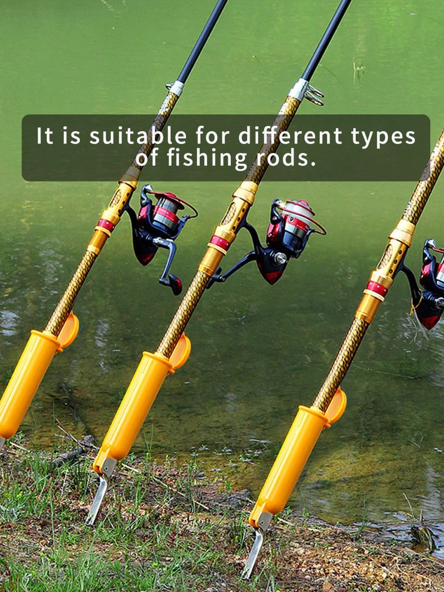 JIENAI Foldable Fishing Rod Rest & Bell Set – 1pc Holder + 1pc Bell For Night Fishing