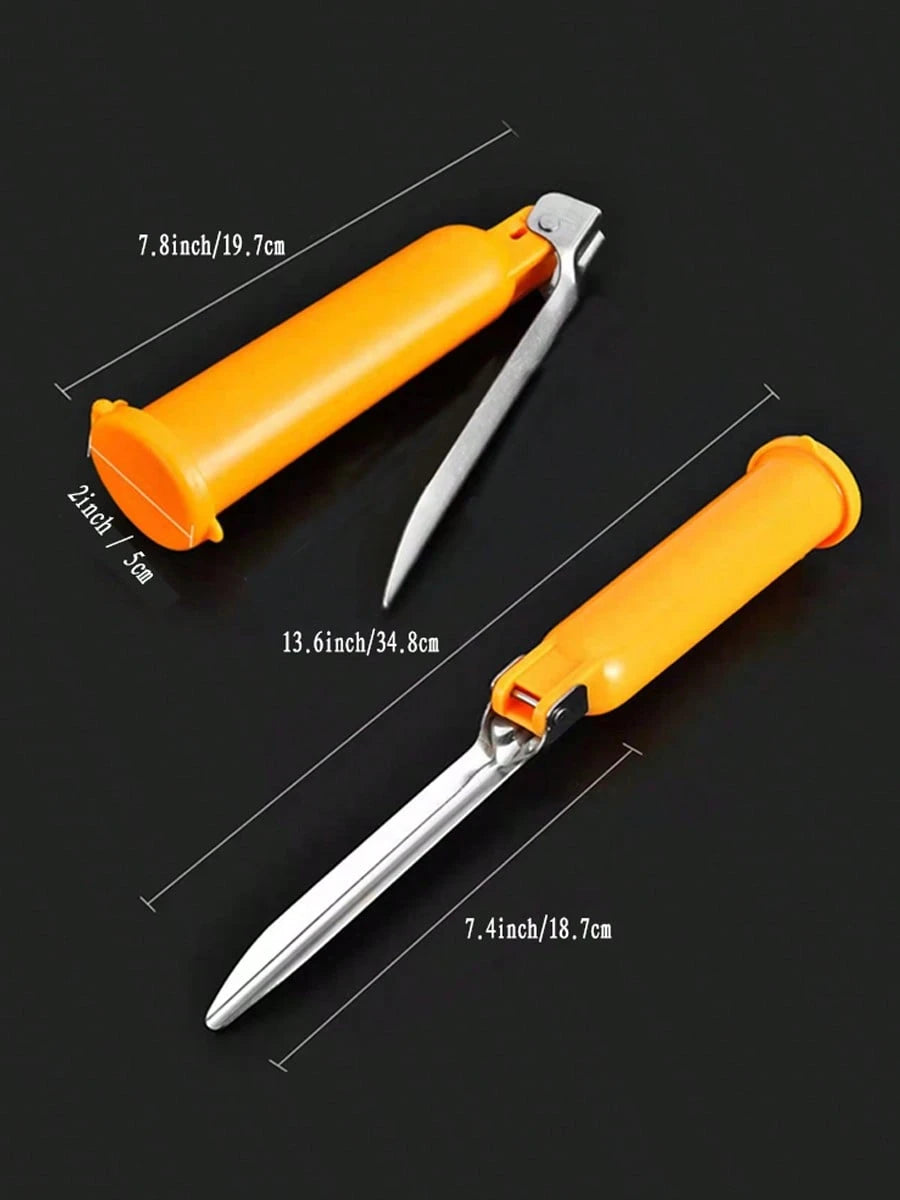 JIENAI Foldable Fishing Rod Rest & Bell Set – 1pc Holder + 1pc Bell For Night Fishing