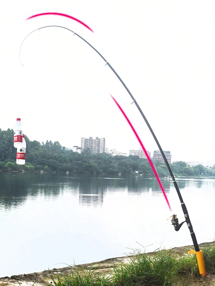 JIENAI Foldable Fishing Rod Rest & Bell Set – 1pc Holder + 1pc Bell For Night Fishing