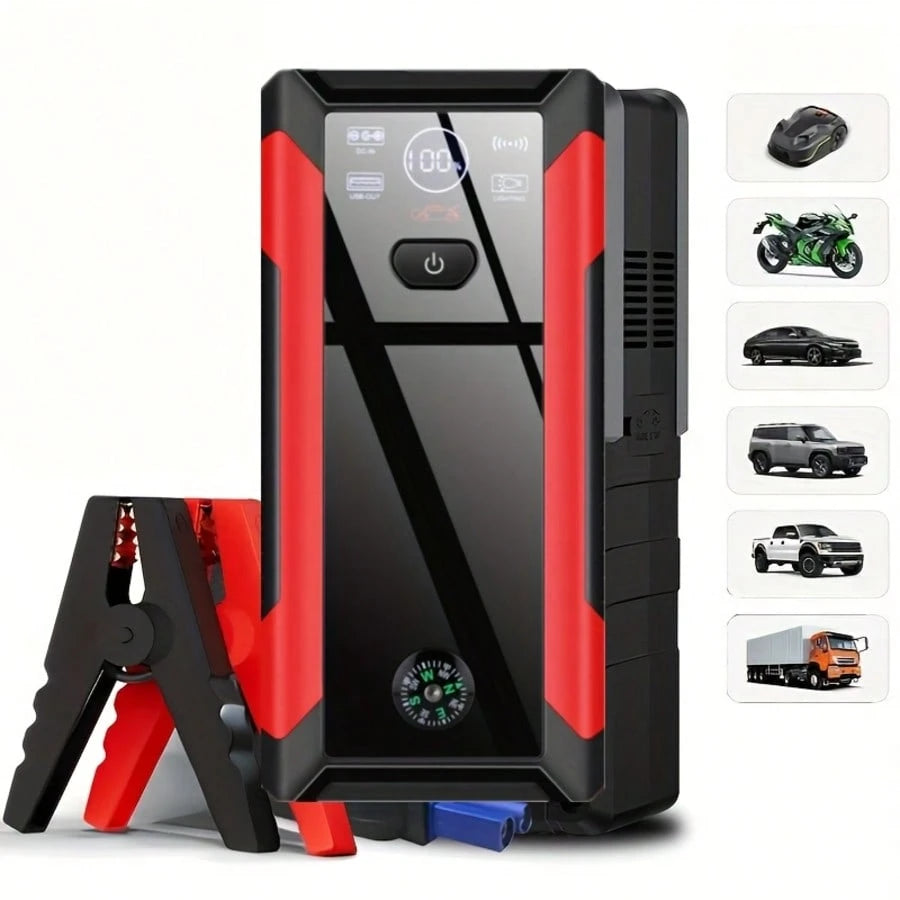 Jump Starter With Air Compressor, 5 In 1 Function Jump Box 5000A Peak 150PSI Jump Starter Battery Pack With Digital Tire Inflator, Car Battery Charger Portable (Suitable For Engines With A Displacemen