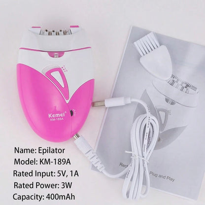 Kemei Brand Km-189A Electric Epilator Lady'S Hair Remove Machine From Hair Root Women'S Hair Scraping Shaver Painless Razor For Body Armpit Leg Bikini Private Part Hair Remove Clean Machine