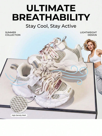 Kids' Chunky Sneakers, Fashionable New Spring/Autumn Girls' Breathable Mesh Sports Shoes, Boys' Soft Sole Anti-Slip Versatile Casual Shoes