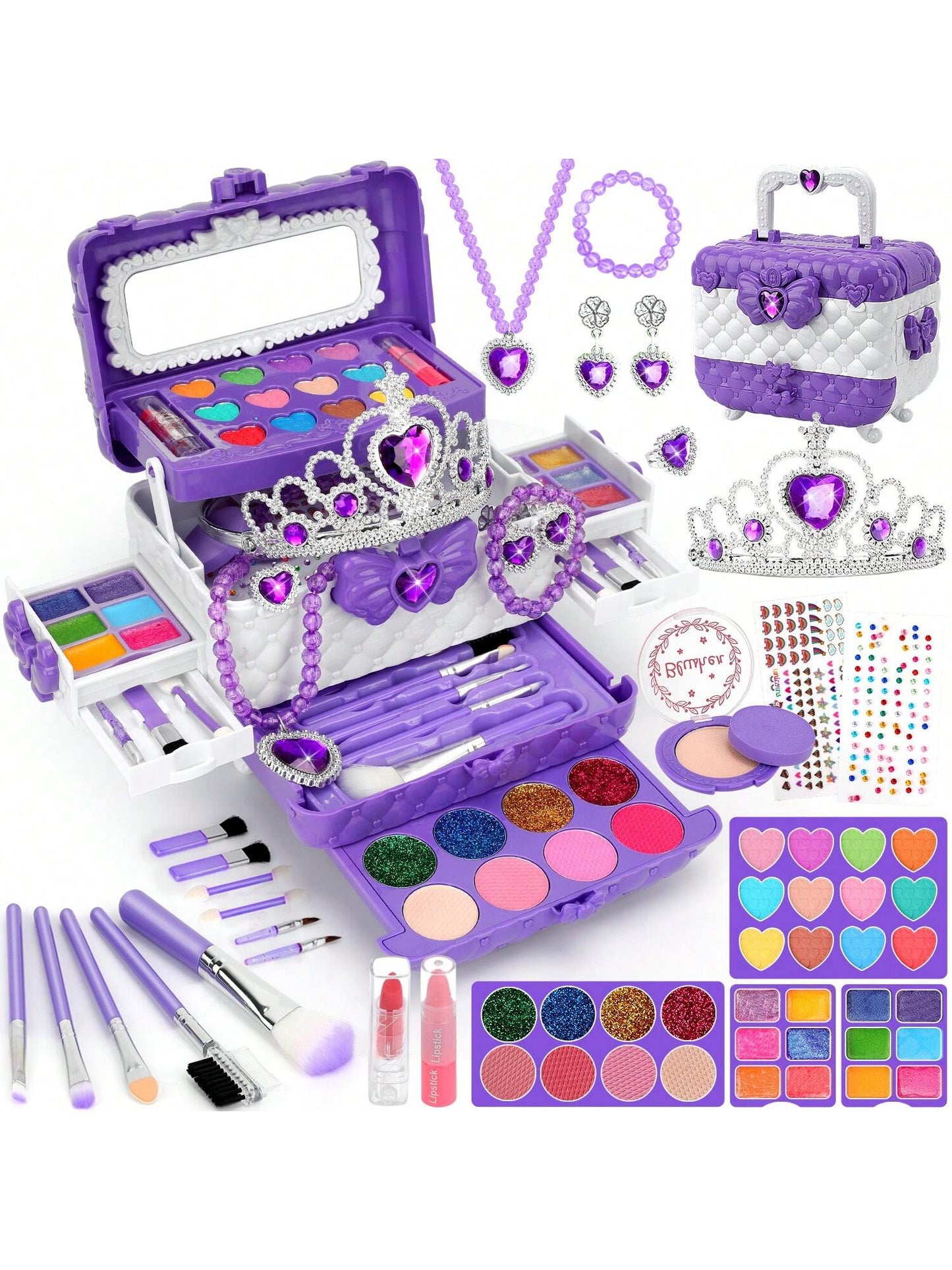 Kids Makeup Kit And Jewelry Set For Girl, Toys For Girls Ages 3 4 5 6 7 8 9 10, Ideal Gifts For Girls