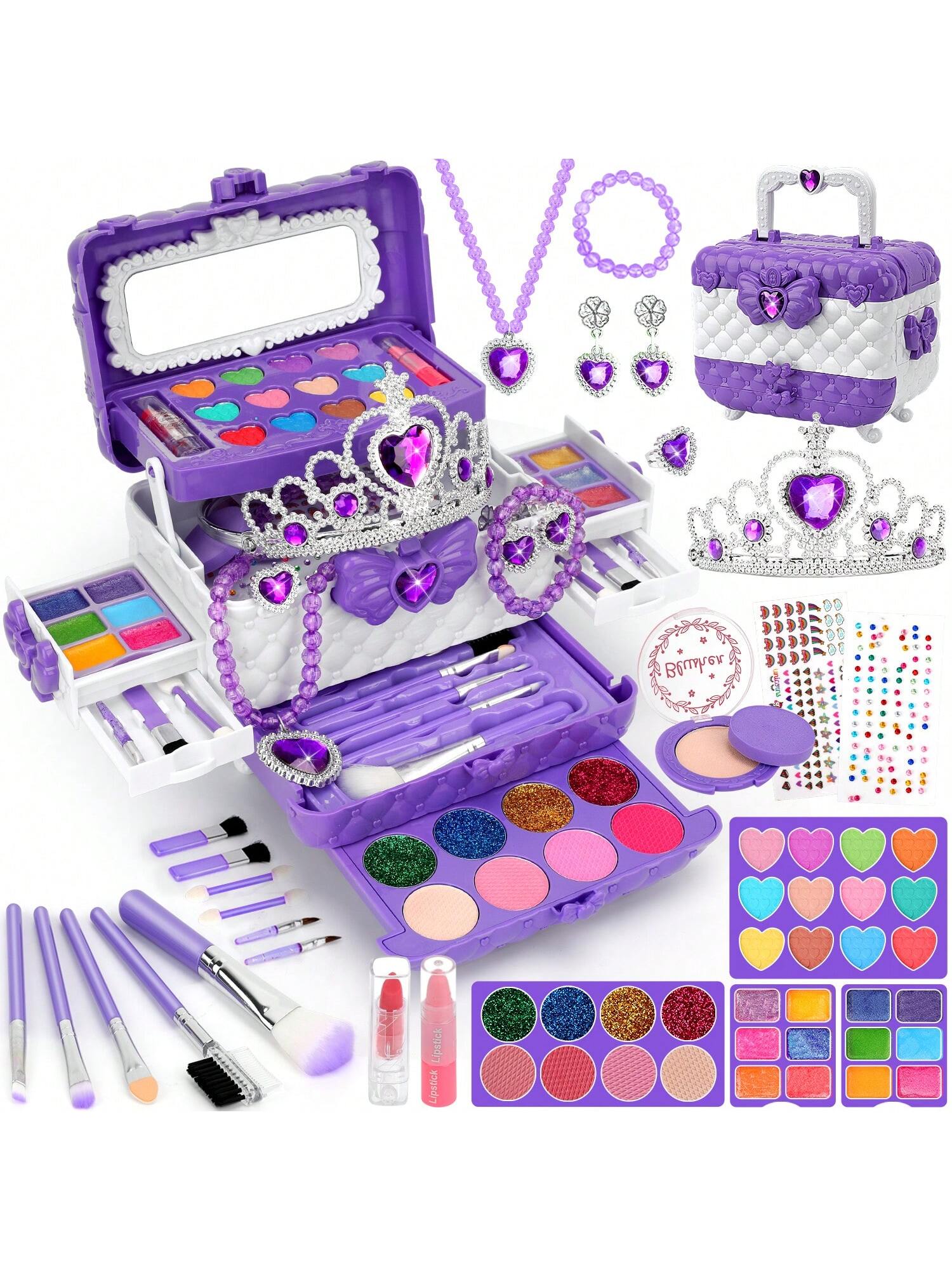 Kids Makeup Kit And Jewelry Set For Girl, Toys For Girls Ages 3 4 5 6 7 8 9 10, Ideal Gifts For Girls