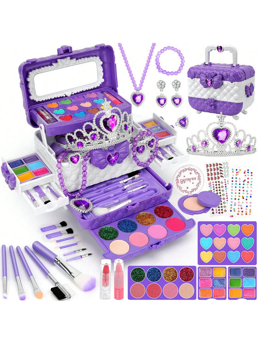 Kids Makeup Kit And Jewelry Set For Girl, Toys For Girls Ages 3 4 5 6 7 8 9 10, Ideal Gifts For Girls