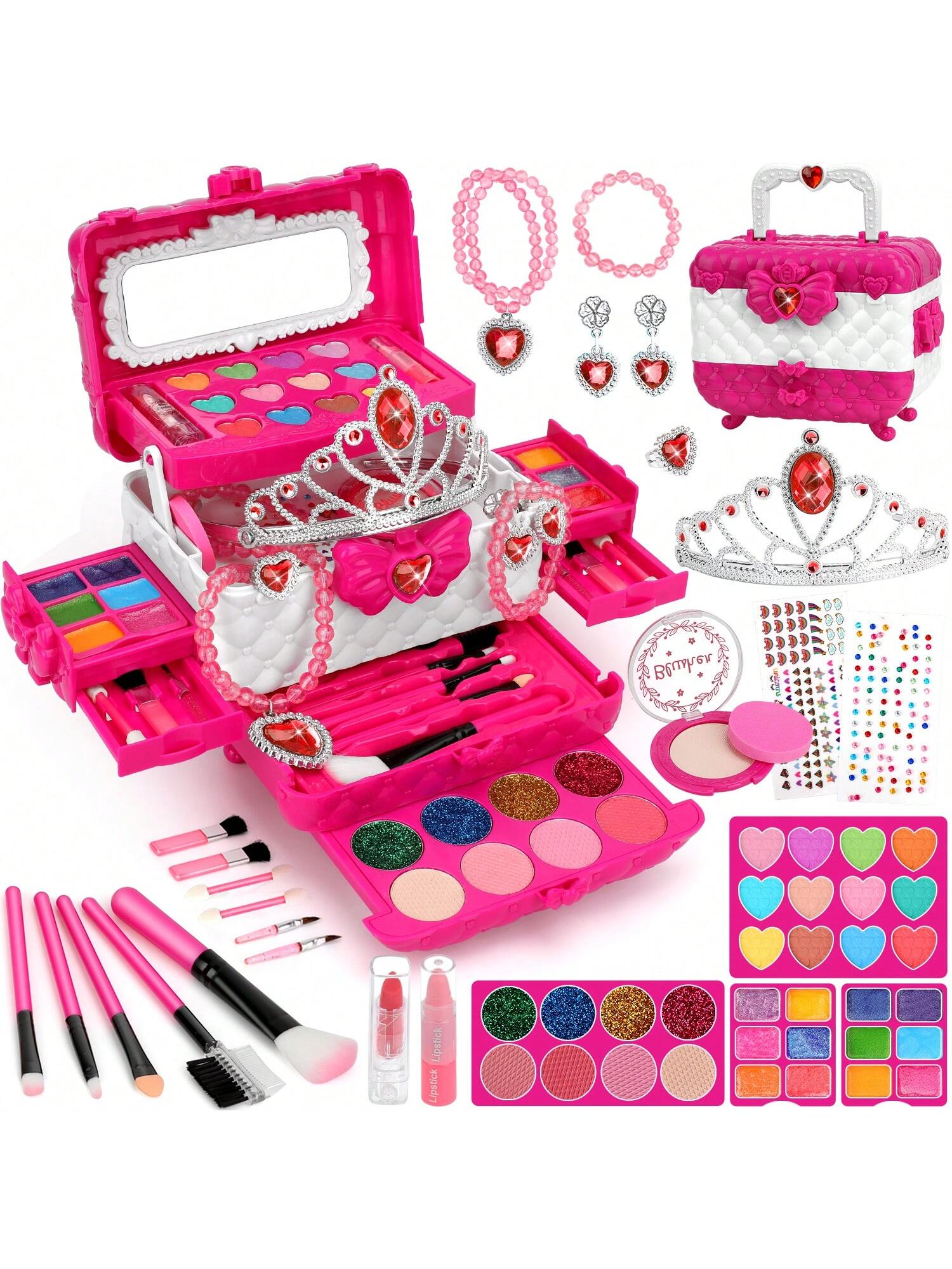 Kids Makeup Kit And Jewelry Set For Girl, Toys For Girls Ages 3 4 5 6 7 8 9 10, Ideal Gifts For Girls