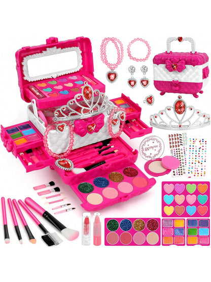 Kids Makeup Kit And Jewelry Set For Girl, Toys For Girls Ages 3 4 5 6 7 8 9 10, Ideal Gifts For Girls