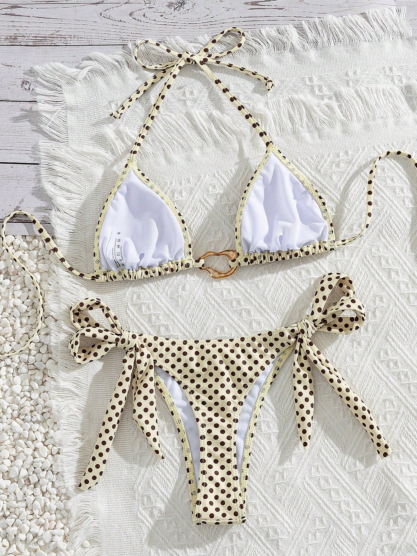Lady's Print Halter & Tie-Side 2Pcs Swimwear: Sexy, Stylish, Young, Simple, High End, Lively, Cute – Beach Vacations And Travel Parties Summer