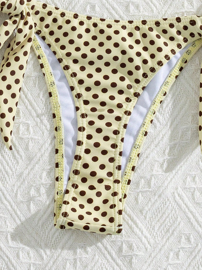 Lady's Print Halter & Tie-Side 2Pcs Swimwear: Sexy, Stylish, Young, Simple, High End, Lively, Cute – Beach Vacations And Travel Parties Summer