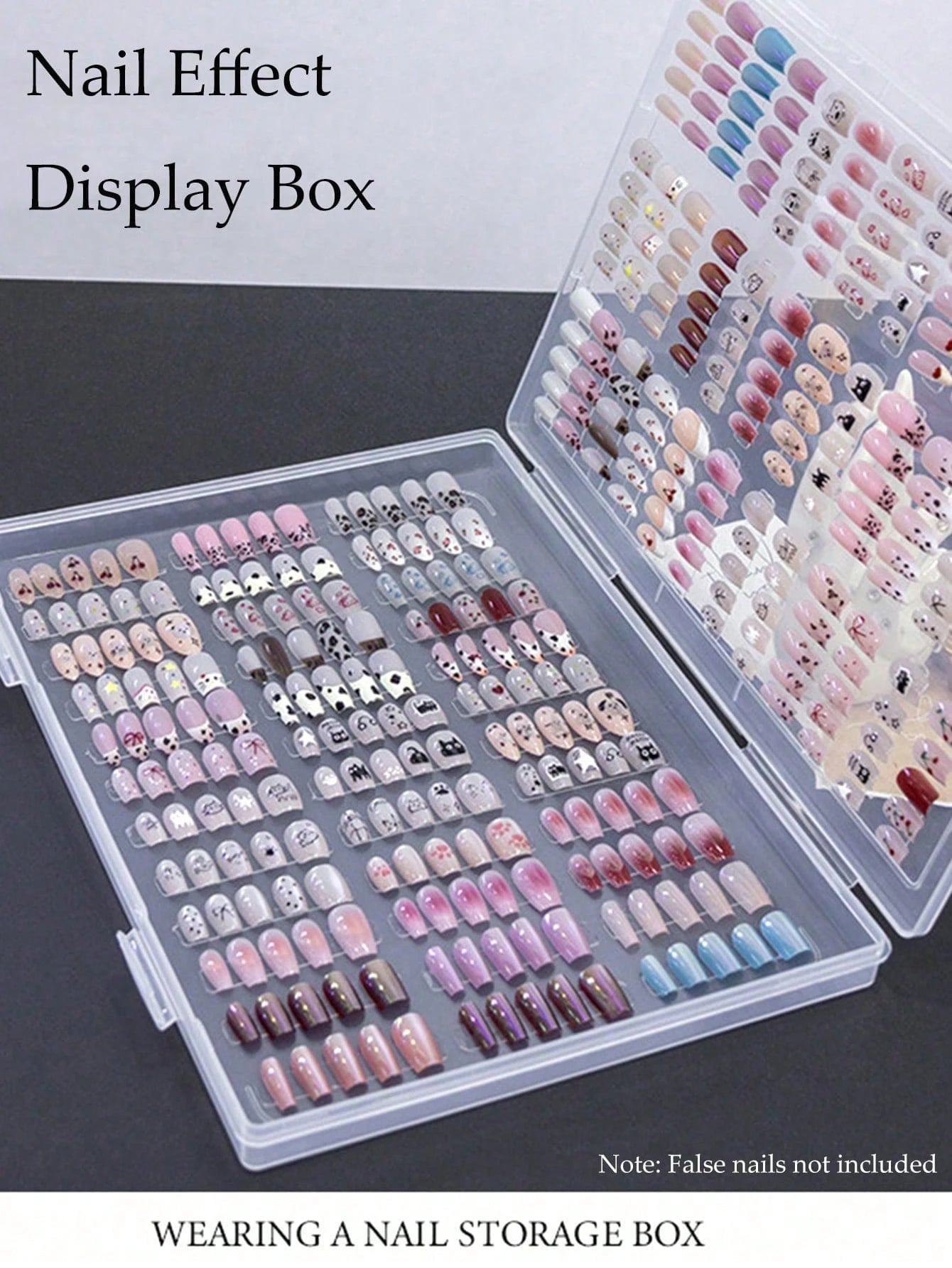 Large Capacity Transparent Nail Art Storage Box- Dust-Proof, Portable Press-On Nail And Accessories Storage Box,Jewellery Box,Pouch,Makeup Brush Holder,Brush Holder,Perfume Organiser,Pouch Bag,Gifts