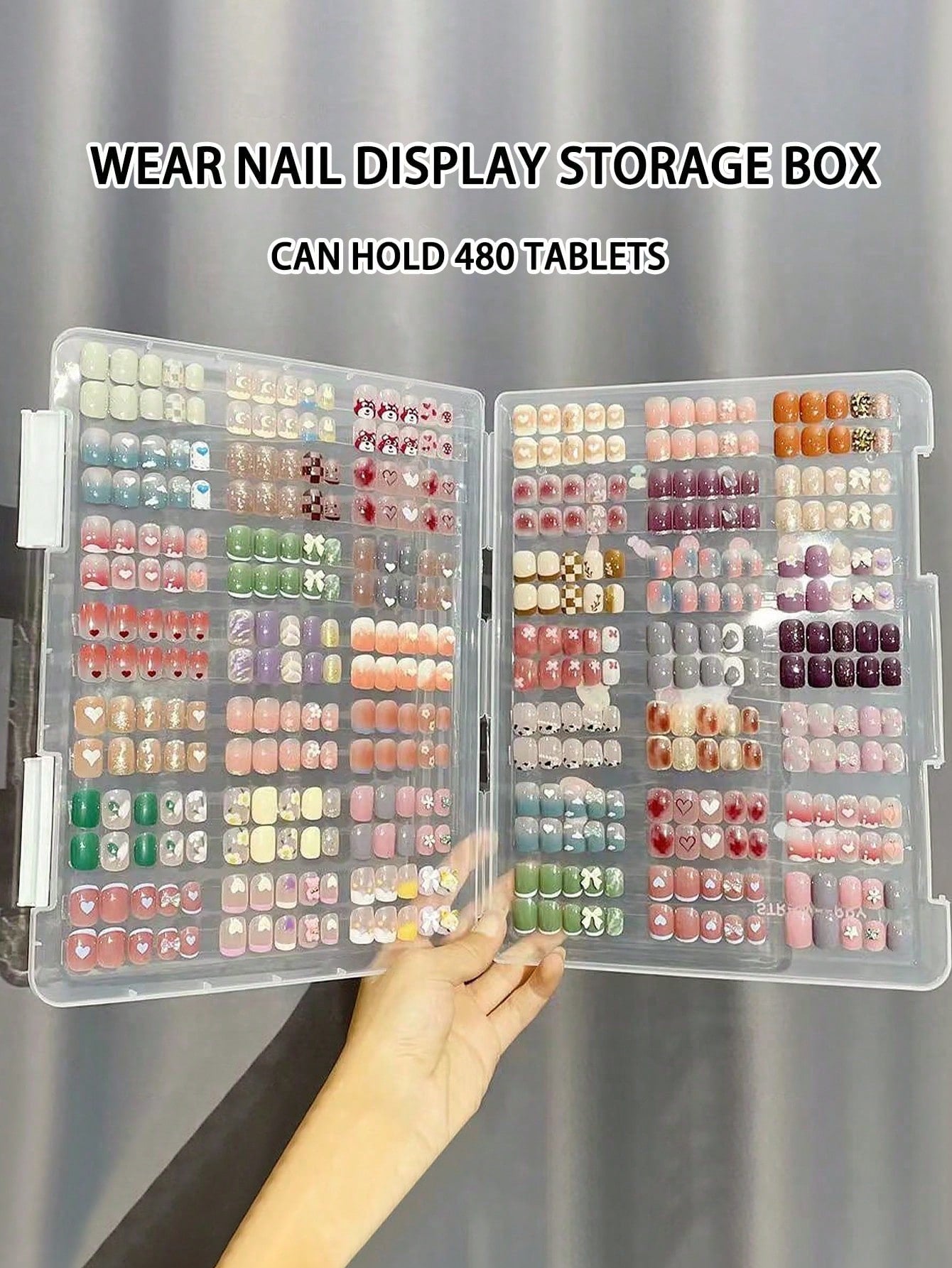 Large Capacity Transparent Nail Art Storage Box- Dust-Proof, Portable Press-On Nail And Accessories Storage Box,Jewellery Box,Pouch,Makeup Brush Holder,Brush Holder,Perfume Organiser,Pouch Bag,Gifts