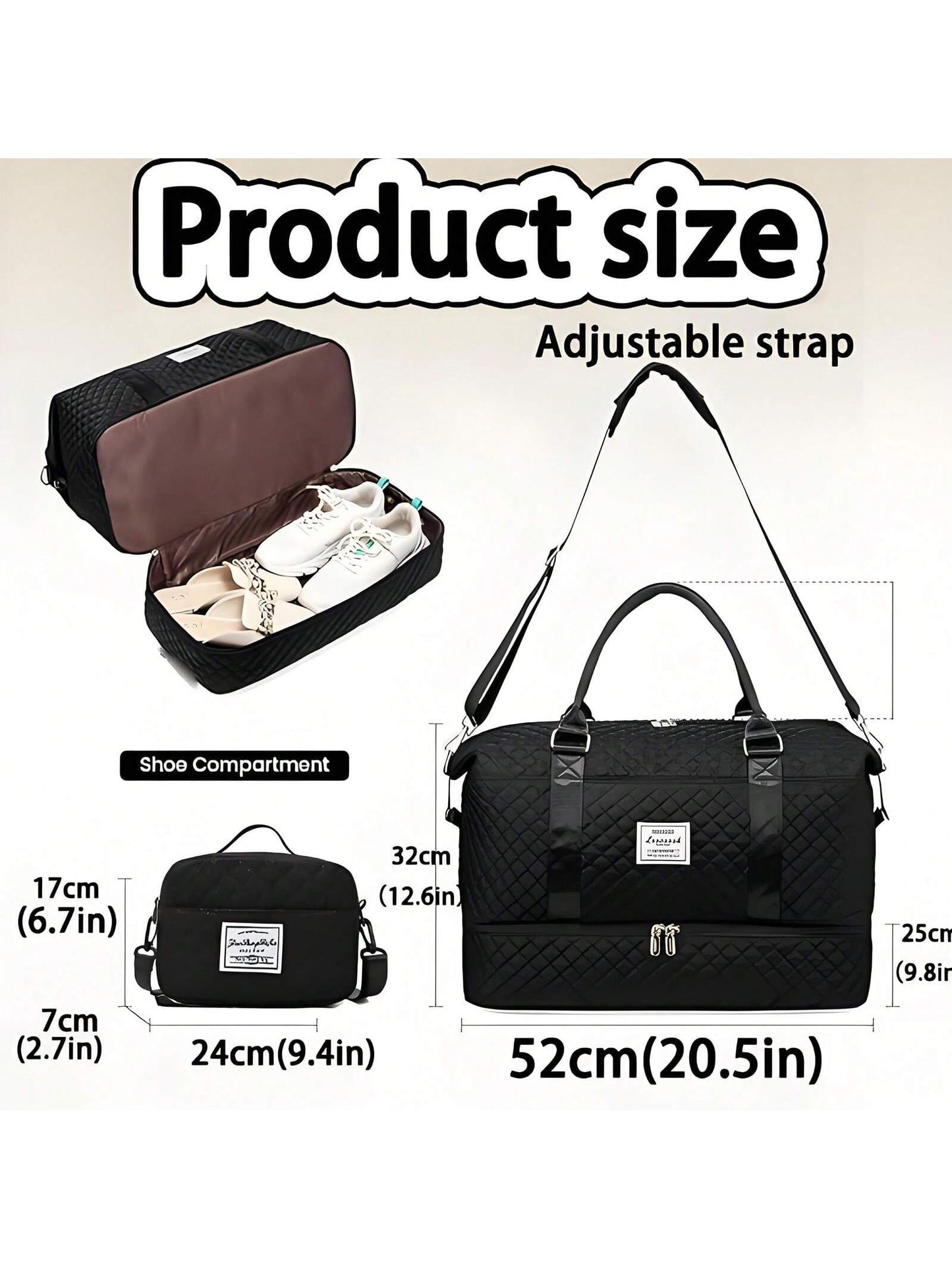 Large Travel Duffle Bag, Weekender Bags For Women With Shoe Compartment,Carry On Overnight Bag With Toiletry Bag, Gym Duffel Bag With Wet Pocket, Hospital Bags For Labor And Delivery (Black/Pink)