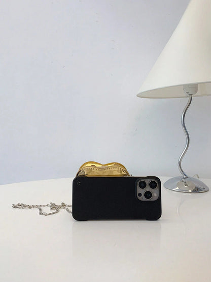 Laser Heart Girls Fashionable Shoulder Bag Chain Strap Crossbody Purse PU Leather Casual Small Bag