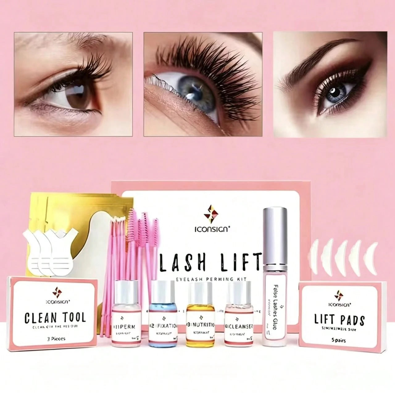 Lash Lift Kit, Professional Eyelash Perm Curling Set With Upgraded Glue, Semi-Permanent Lash Extension Perming Kit For Salon, Home Use & Perfect Gift For Lash Lovers