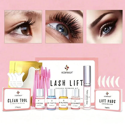 Lash Lift Kit, Professional Eyelash Perm Curling Set With Upgraded Glue, Semi-Permanent Lash Extension Perming Kit For Salon, Home Use & Perfect Gift For Lash Lovers