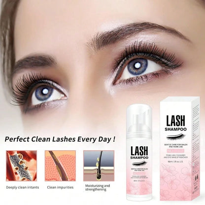 Lash Shampoo For Eyelash Extension Removal, 50ml- Gentle, Natural Formula, Nourishing, Foaming Cleansing