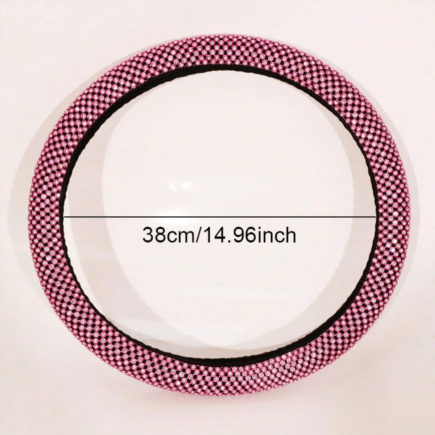 Latest Mesh Shiny Rhinestone Embellished Car Steering Wheel Cover, Anti-Slip Rubber Inner Ring, Snug Fit To Steering Wheel. Women's Car Interior Accessory