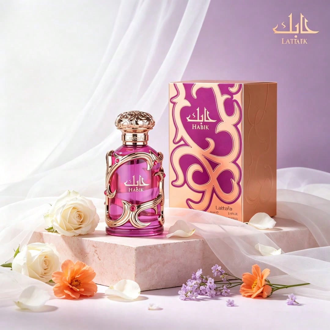 Lattafa Habik EDP For Women (3.4 Oz/ 100 Ml) Features Notes Of Crisp Pear, Jasmine, Freesia, Amber, Oakmoss, And White Musk; It Offers A Longevity Of Approximately 6–8 Hours With A Natural, Non-Intru