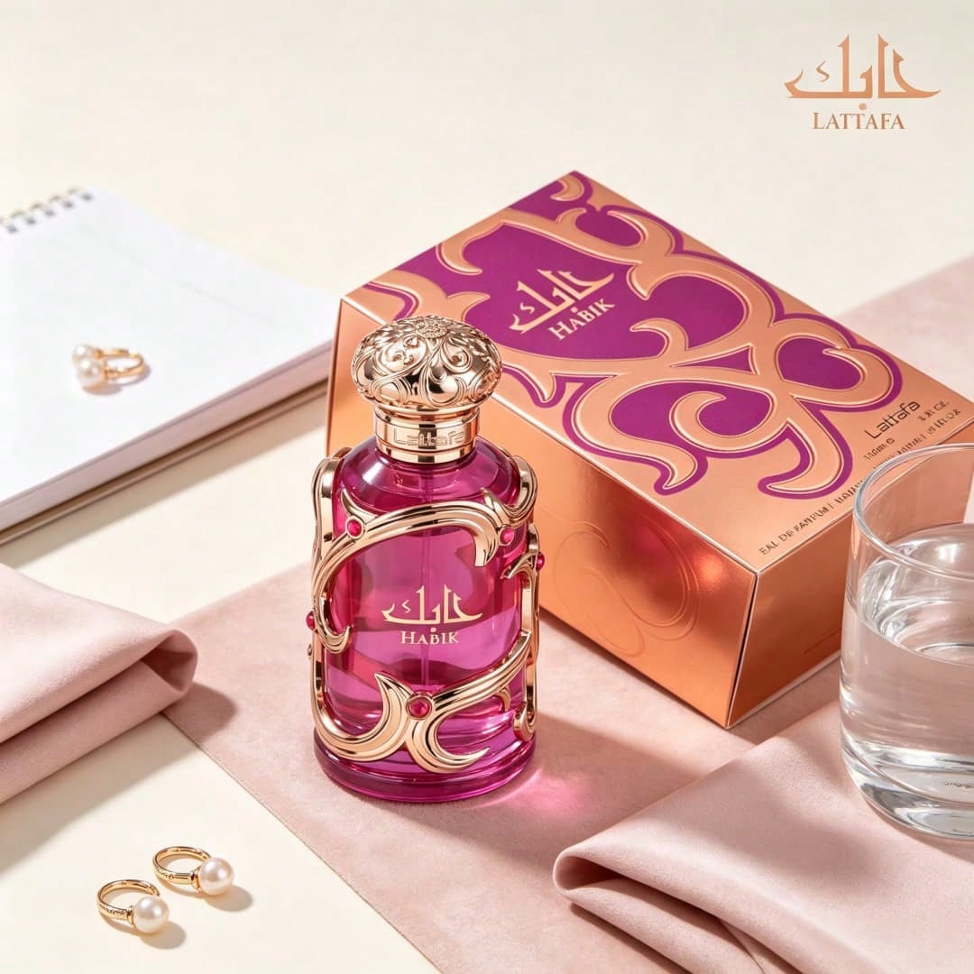 Lattafa Habik EDP For Women (3.4 Oz/ 100 Ml) Features Notes Of Crisp Pear, Jasmine, Freesia, Amber, Oakmoss, And White Musk; It Offers A Longevity Of Approximately 6–8 Hours With A Natural, Non-Intru