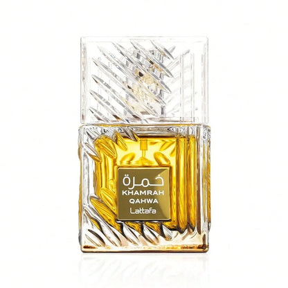 Lattafa Khamrah Qahwa For Unisex Eau De Parfum Spray, 3.4 Ounce/ 100 Ml Ideal For Dates, Office & Holiday Gift