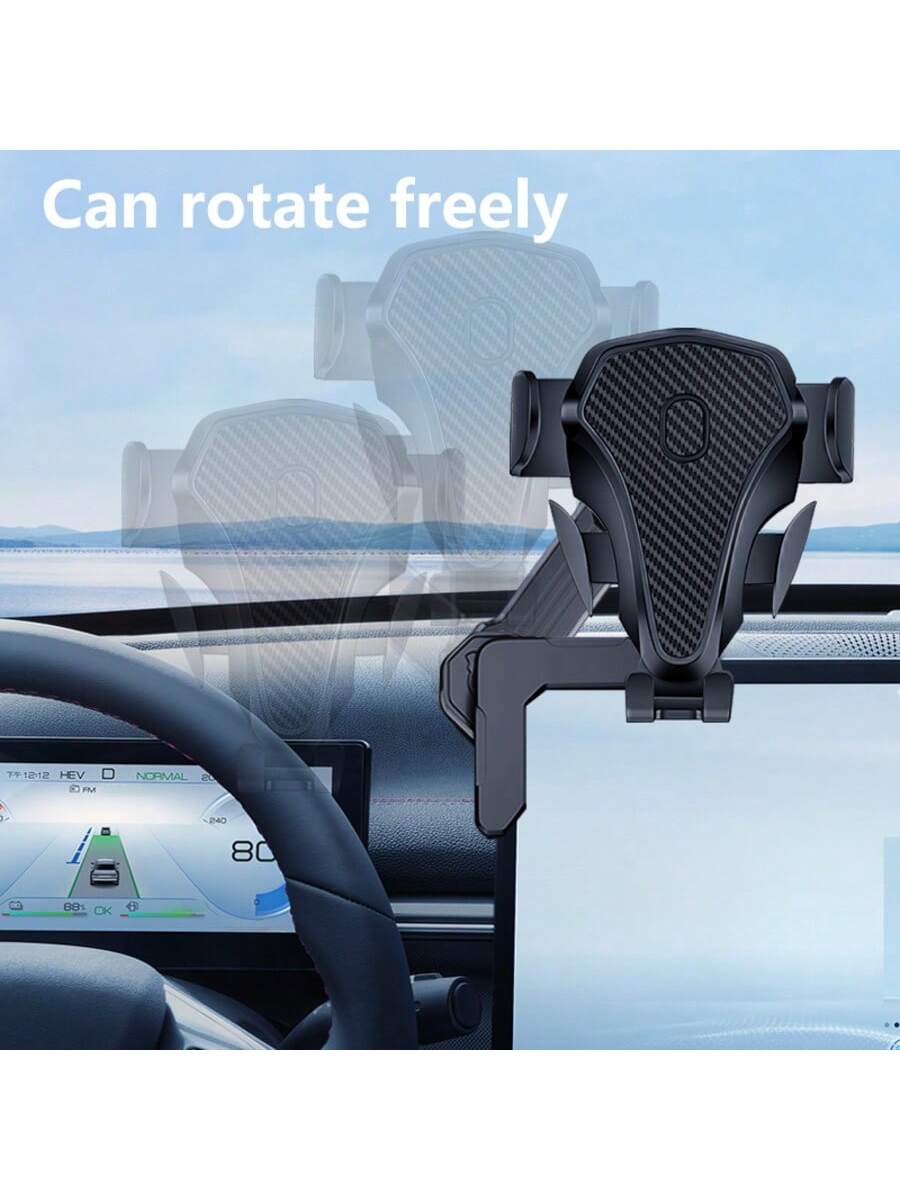 LCARS Car Phone Holder Black ABS Material Compatible With Tesla Model 3 Model Y Floating Center Console Screen Display Phone Support Bracket Horizontal And Vertical Screen Use For Smartphones
