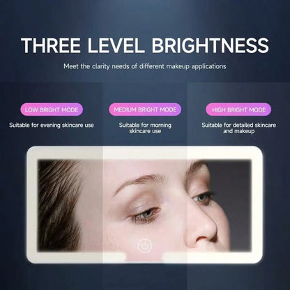 LED Car Vanity Mirror, Suitable For Car Sun Visor Car Makeup Mirror, Rechargeable Touch Screen Makeup Mirror With Adjustable Brightness And Three Lighting Modes, Coastal Theme, USB Charging Makeup Mir
