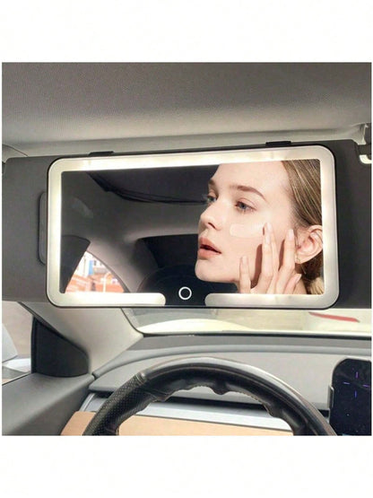 LED Detachable Car Makeup Mirror With Light- Convenient Passenger-Side Interior Dressing Mirror, Suitable For Quick Retouching, Compatible With Various Vehicles, Car Mirror Hanging Accessory,3 Light