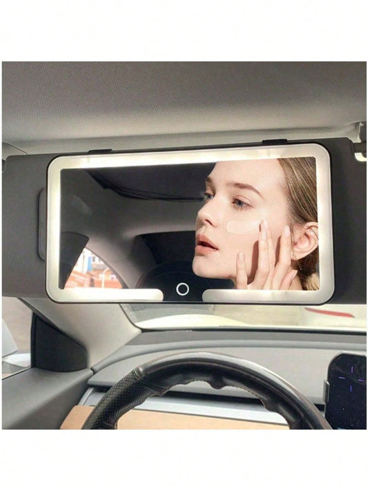 LED Detachable Car Makeup Mirror With Light- Convenient Passenger-Side Interior Dressing Mirror, Suitable For Quick Retouching, Compatible With Various Vehicles, Car Mirror Hanging Accessory,3 Light