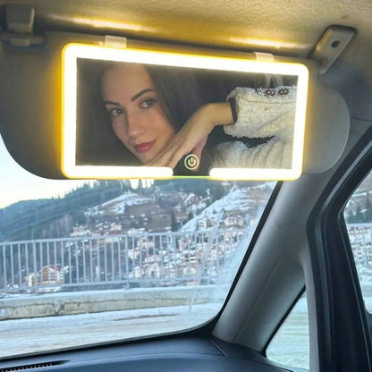 LED Detachable Car Makeup Mirror With Light- Convenient Passenger-Side Interior Dressing Mirror, Suitable For Quick Retouching, Compatible With Various Vehicles, Car Mirror Hanging Accessory,3 Light