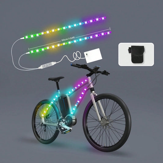 LED Light Strip For Scooters And Bicycles| RGB Night Riding Warning Light, 360° Panoramic Illumination, Intelligent Lighting Effects, Flexible Installation, Batteries Not Included.