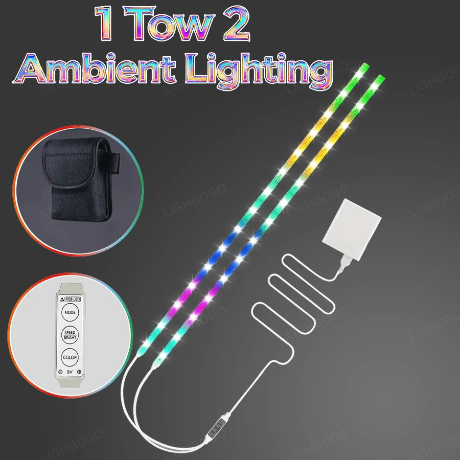 LED Light Strip For Scooters And Bicycles| RGB Night Riding Warning Light, 360° Panoramic Illumination, Intelligent Lighting Effects, Flexible Installation, Batteries Not Included.