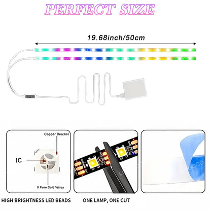 LED Light Strip For Scooters And Bicycles| RGB Night Riding Warning Light, 360° Panoramic Illumination, Intelligent Lighting Effects, Flexible Installation, Batteries Not Included.