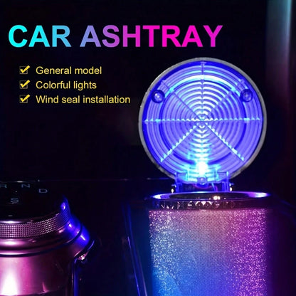 LED Lighted Car Ashtray With Sealed Cover, Multifunctional Car Cup Holder, Air Vent Ashtray, Trash Can, Car Interior Decor