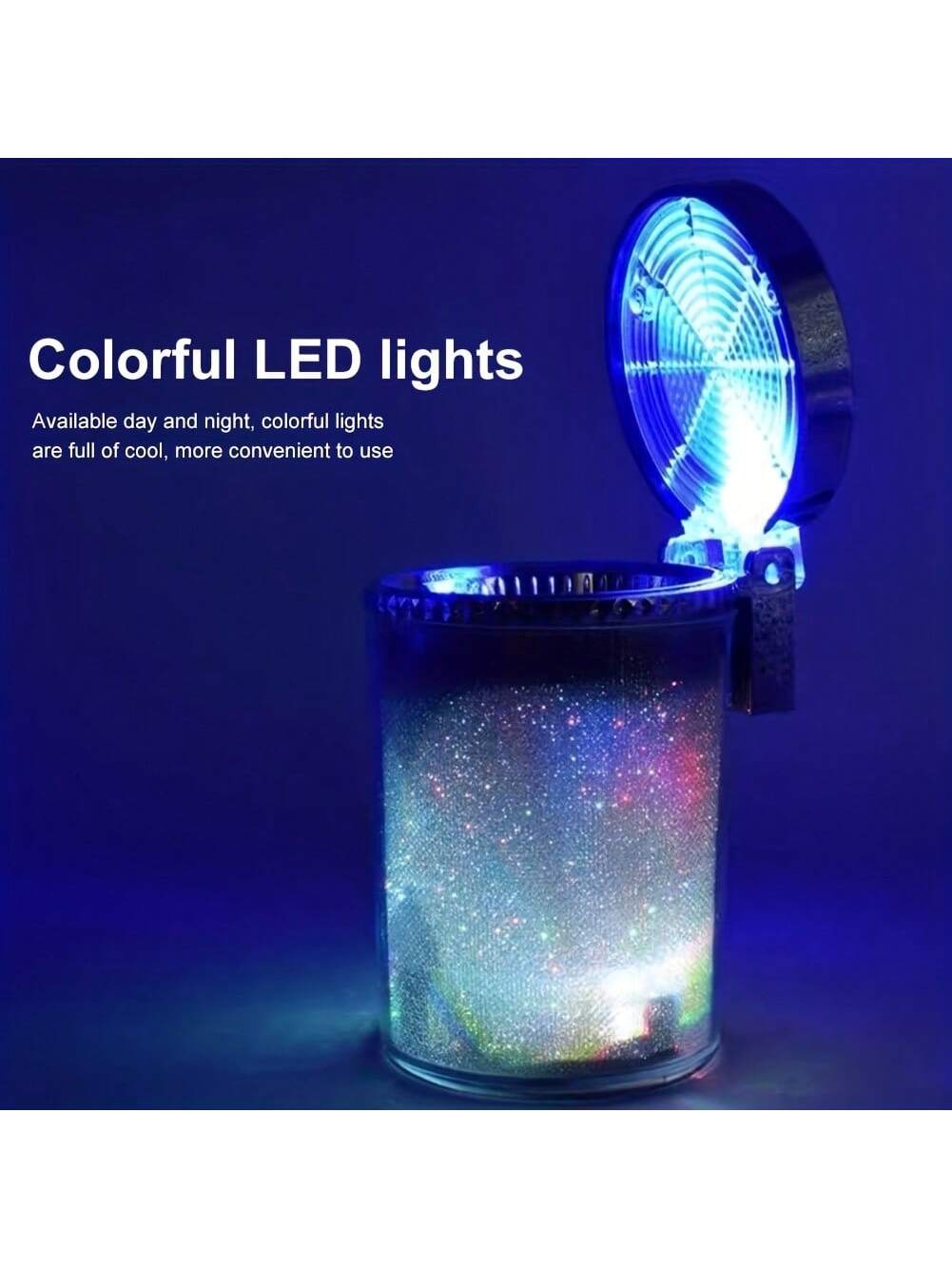 LED Lighted Car Ashtray With Sealed Cover, Multifunctional Car Cup Holder, Air Vent Ashtray, Trash Can, Car Interior Decor