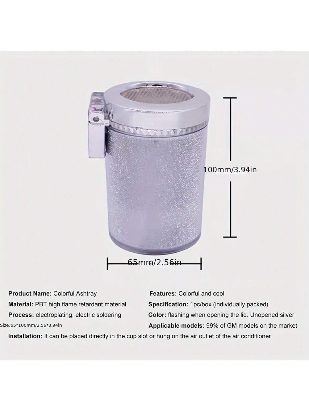 LED Lighted Car Ashtray With Sealed Cover, Multifunctional Car Cup Holder, Air Vent Ashtray, Trash Can, Car Interior Decor