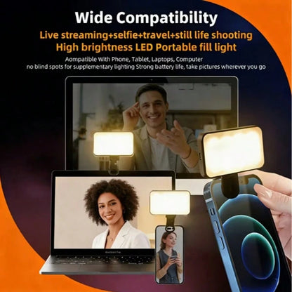 LED Selfie Light, Portable Selfie Lamp, Clip-On Fill Light, Phone Selfie Light, Phone Fill Light. With Good Lighting Effect After Using The Fill Light, It Is An Excellent Beauty Selfie Assistant.