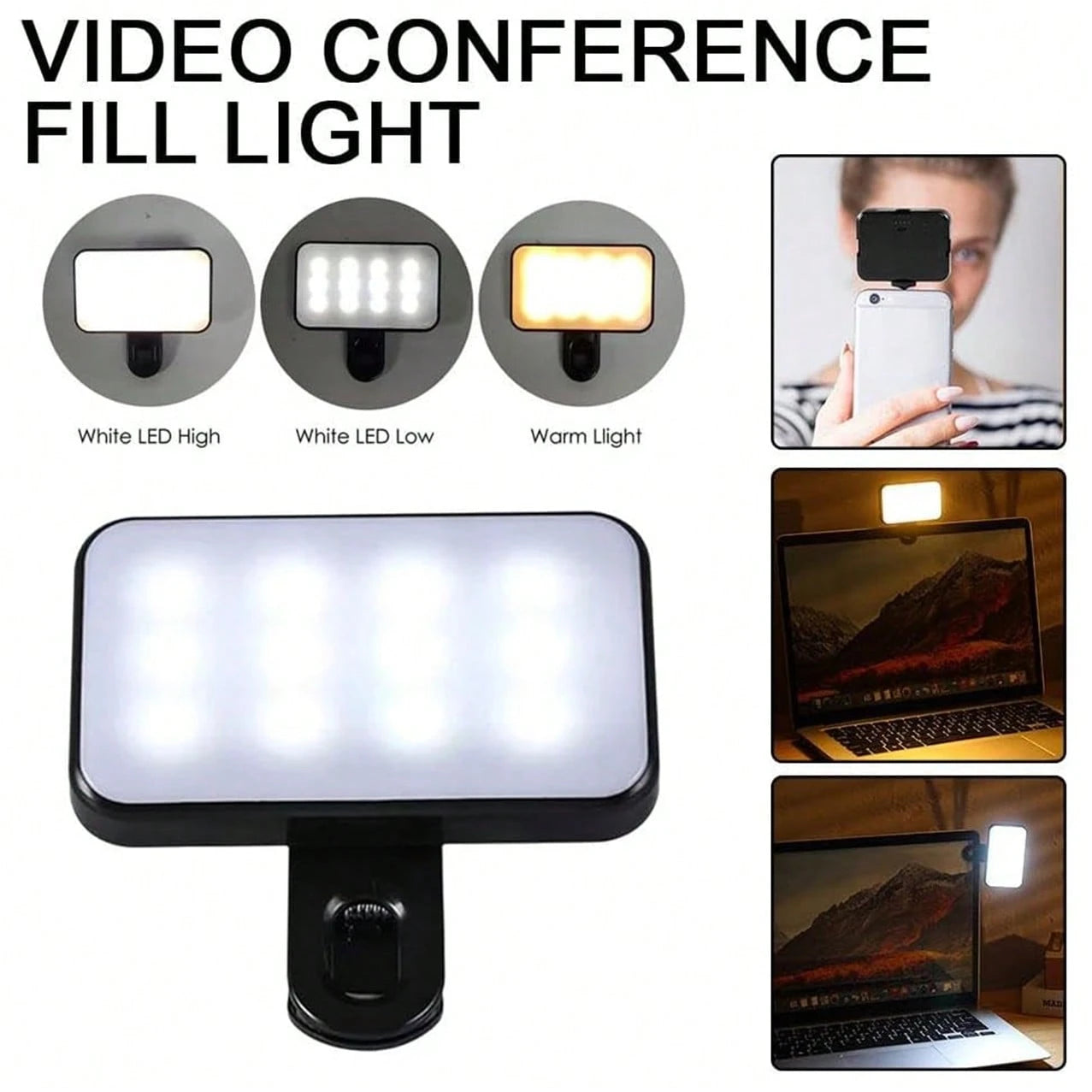 LED Selfie Light, Portable Selfie Lamp, Clip-On Fill Light, Phone Selfie Light, Phone Fill Light. With Good Lighting Effect After Using The Fill Light, It Is An Excellent Beauty Selfie Assistant.