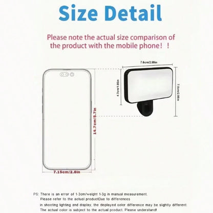LED Selfie Light, Portable Selfie Lamp, Clip-On Fill Light, Phone Selfie Light, Phone Fill Light. With Good Lighting Effect After Using The Fill Light, It Is An Excellent Beauty Selfie Assistant.