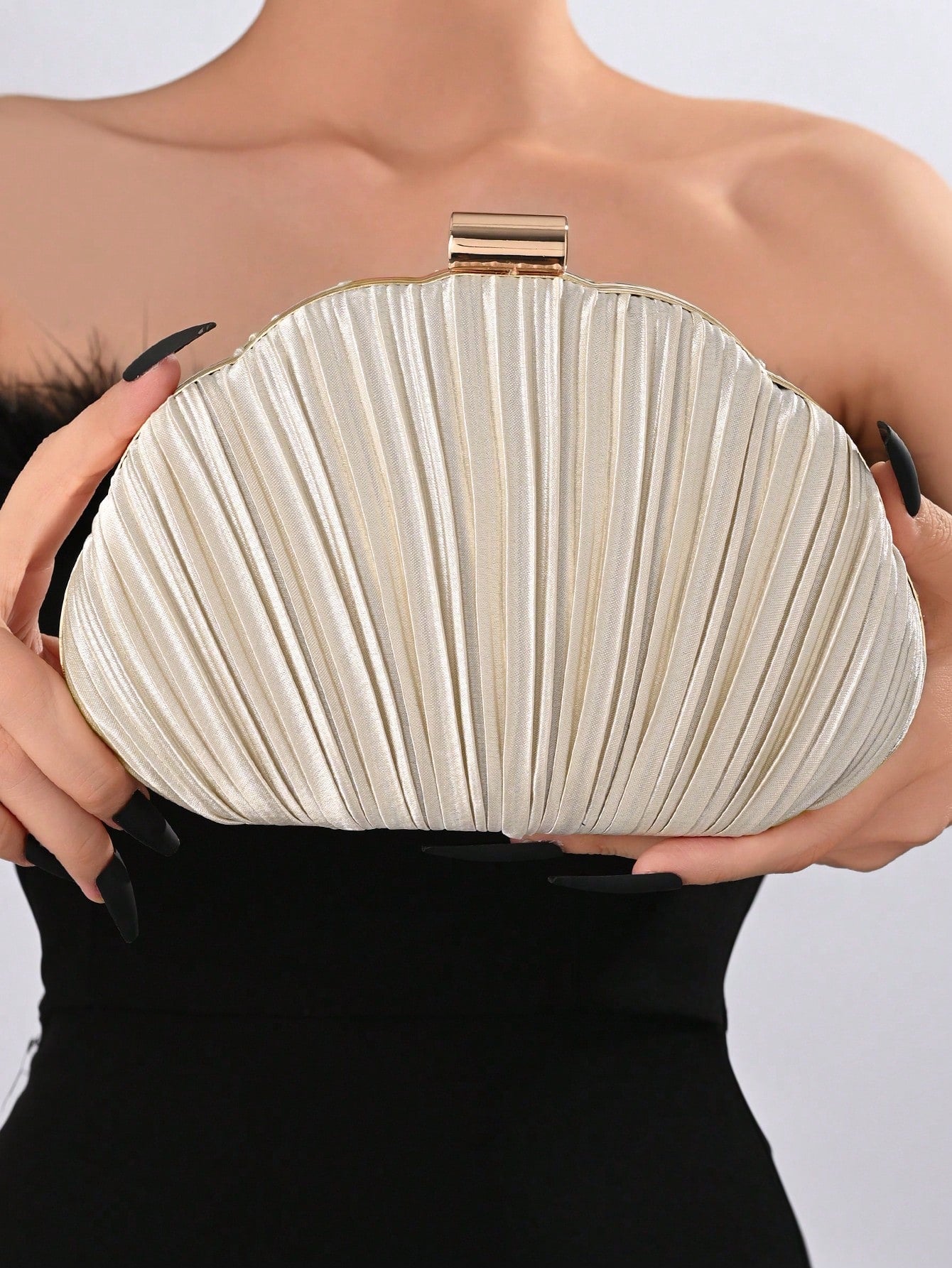 Lightweight, Business Casual Rhinestone Decor Bucket Bag Mini Drawstring Design,Straw Bag,Bride, Wedding Items, Gift For Women