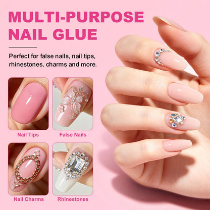 LIMEGIRL 8ml Super Strong Nail Glue For Nail Tips, Nail Tips And Acrylic Nails, Brush-On Glue Long-Lasting, Maximum Strength, No Residue Easy To Clean