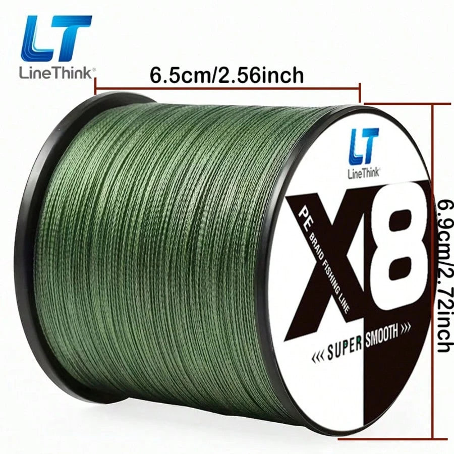 LineThink 300m 8-Strand PE Braided Fishing Line, Multi-Strand Braided, Professional Grade Durable, Suitable For Saltwater And Freshwater, Thin Coating, Zero Stretch, High Knot Strength