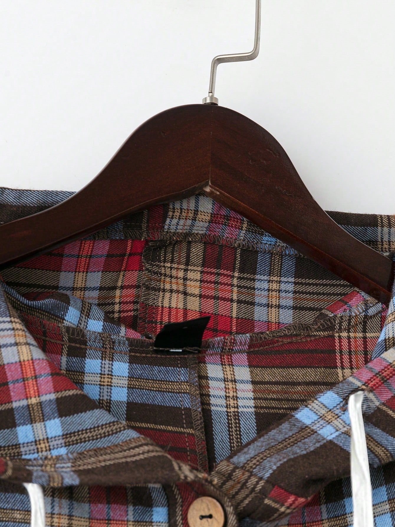 Linhara Plus Size Women Brushed Plaid Hooded Pockets Mid-Length Casual Elegant Pullover Blouse, Spring & Autumn For New Year Clothes Fall Cloth For Women