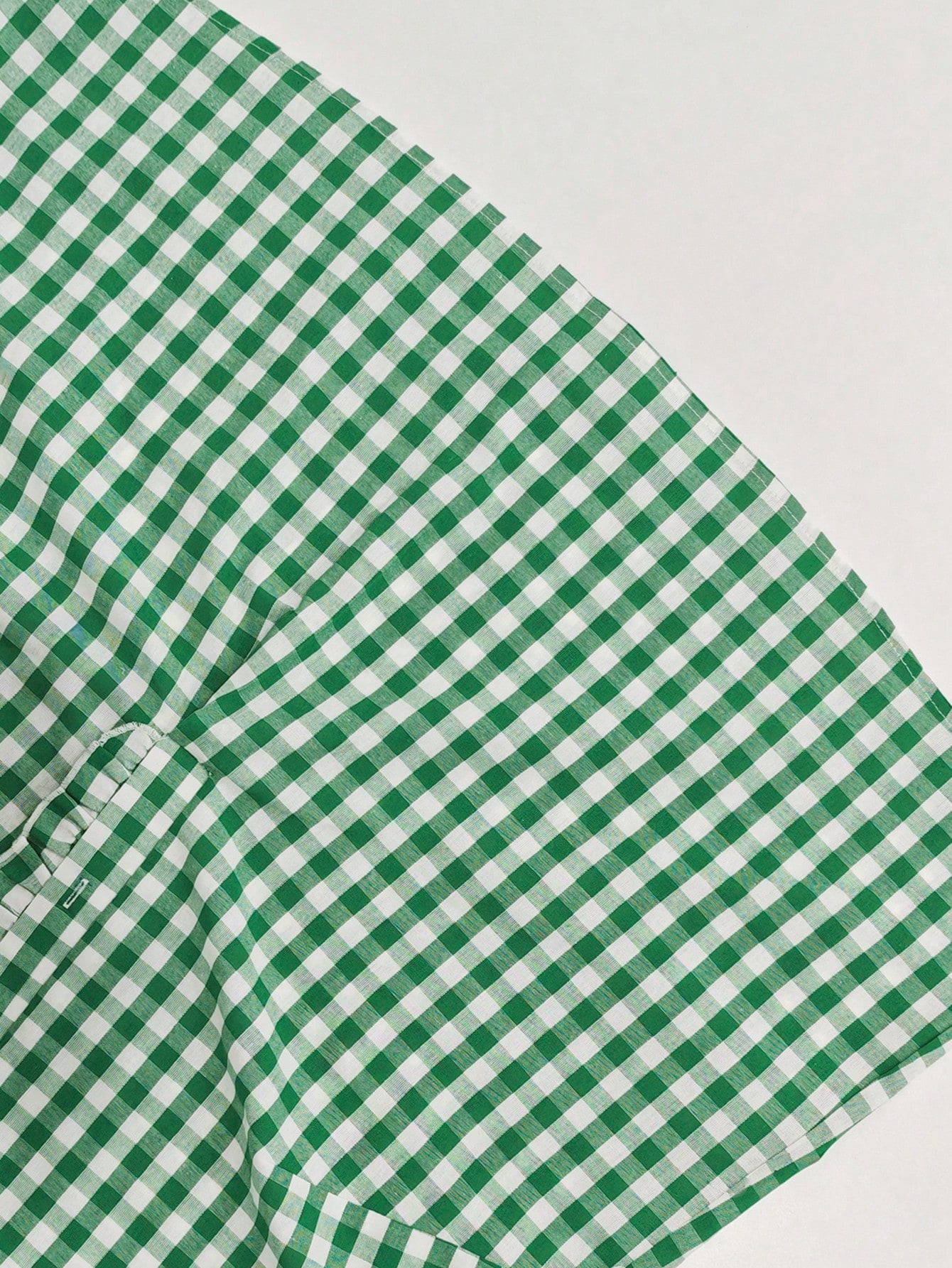 Linhara Plus Size Women's Autumn Ruffle Trim Green Gingham Oktoberfest Casual 90s Style Blouses,Green Gingham Top Plaid Top,Comfort Cotton Shirt Office