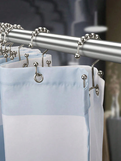 LMMAKE 12PCS Shower Curtain Hooks – Rust-Resistant Metal Double-Glide Hooks For Bathroom Shower Rods & Curtains